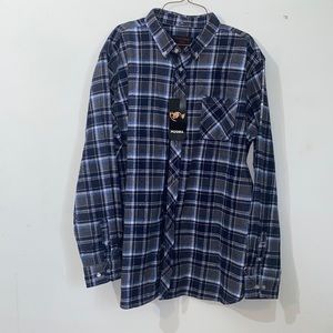 Brand new with tags plaid flannel blue gray white XXL mens warm amazing quality